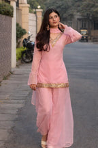 Georgette Kurta Set with Palazzo & Dupatta