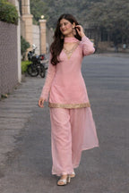Georgette Kurta Set with Palazzo & Dupatta