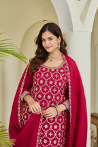 Designer Pink Embroidered Palazzo Suit for Women | Premium Wedding & Festive Ethnic Wear | Heavy Thread Work Salwar Suit with Dupatta