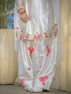 Farshi Salwar Suit with Floral Embroidery & Dupatta