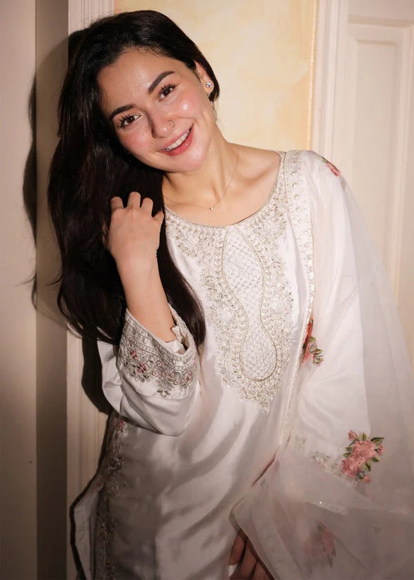 Farshi Salwar Suit with Floral Embroidery & Dupatta